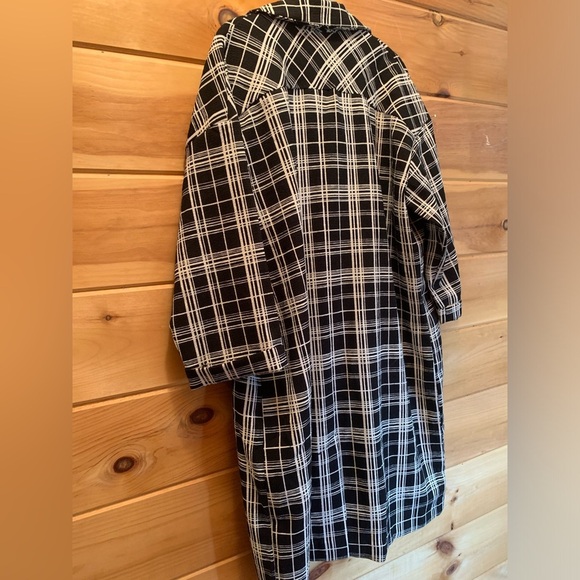 LF Lightweight Plaid Black And White Woman’s Coat NWT Size 14 100% Polyester - Picture 7 of 13